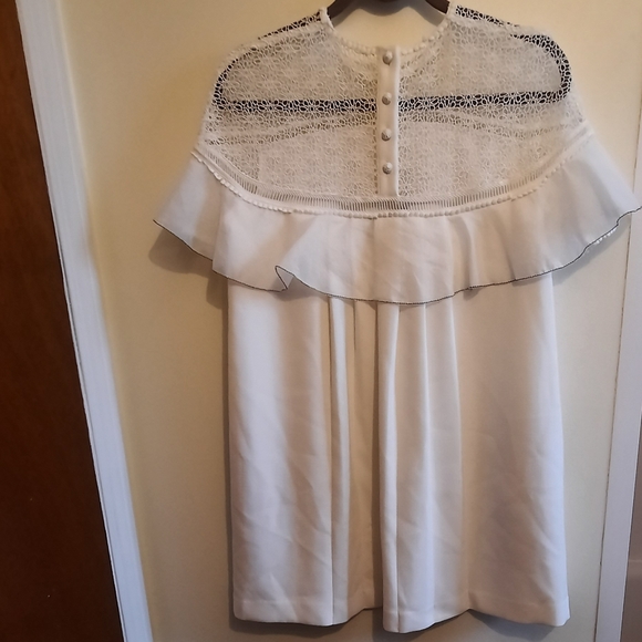 Self-portrait Military Cape Mini Dress in White - Picture 11 of 13